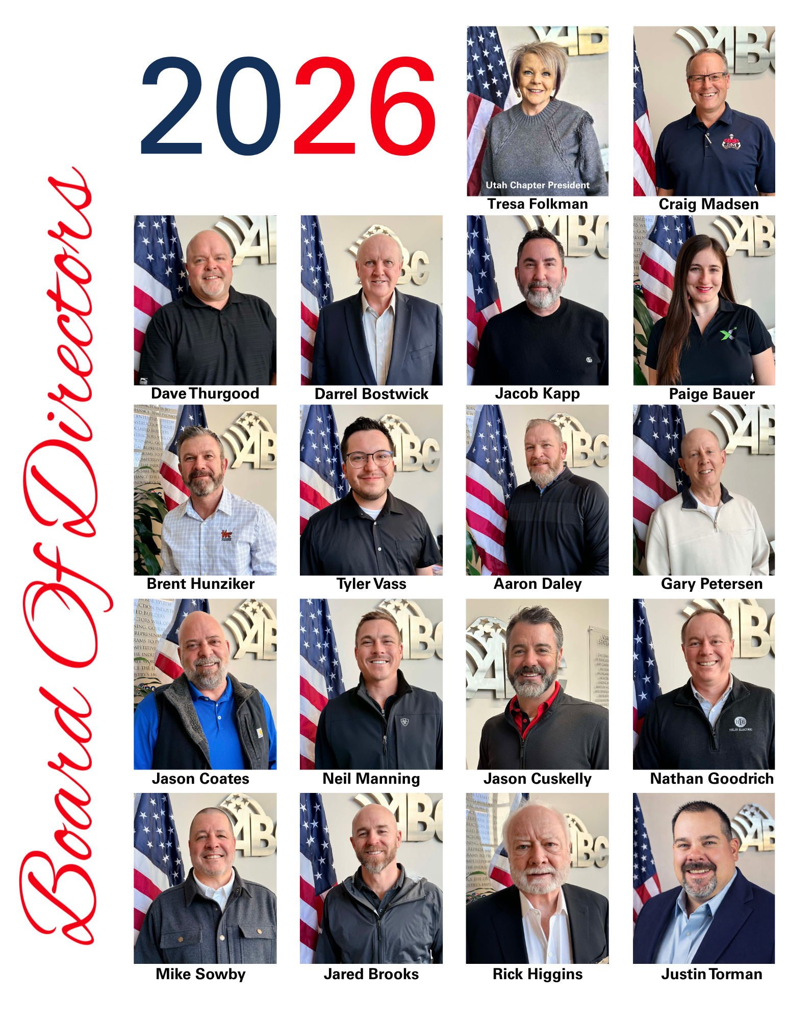 2026 ABC Utah Board of Directors